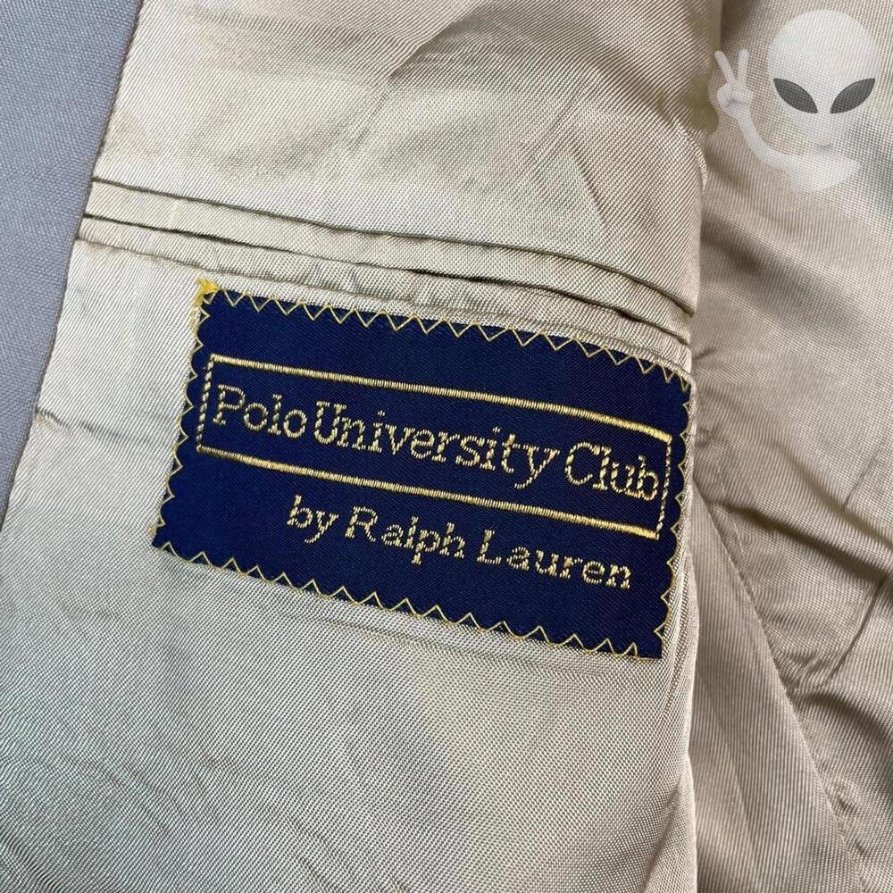 Vtg Polo University Club Ralph Lauren Blazer Mens XL Beige Tan Sport Coat USA - Picture 2 of 8